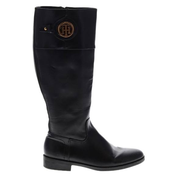 Worn twice Tommy Hilfiger Twilexis Tall Leather & Wool Zip Up Boots size 6 - Picture 1 of 6